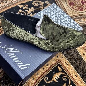 Amalfi Men's Velvet Loafers - Olive Green